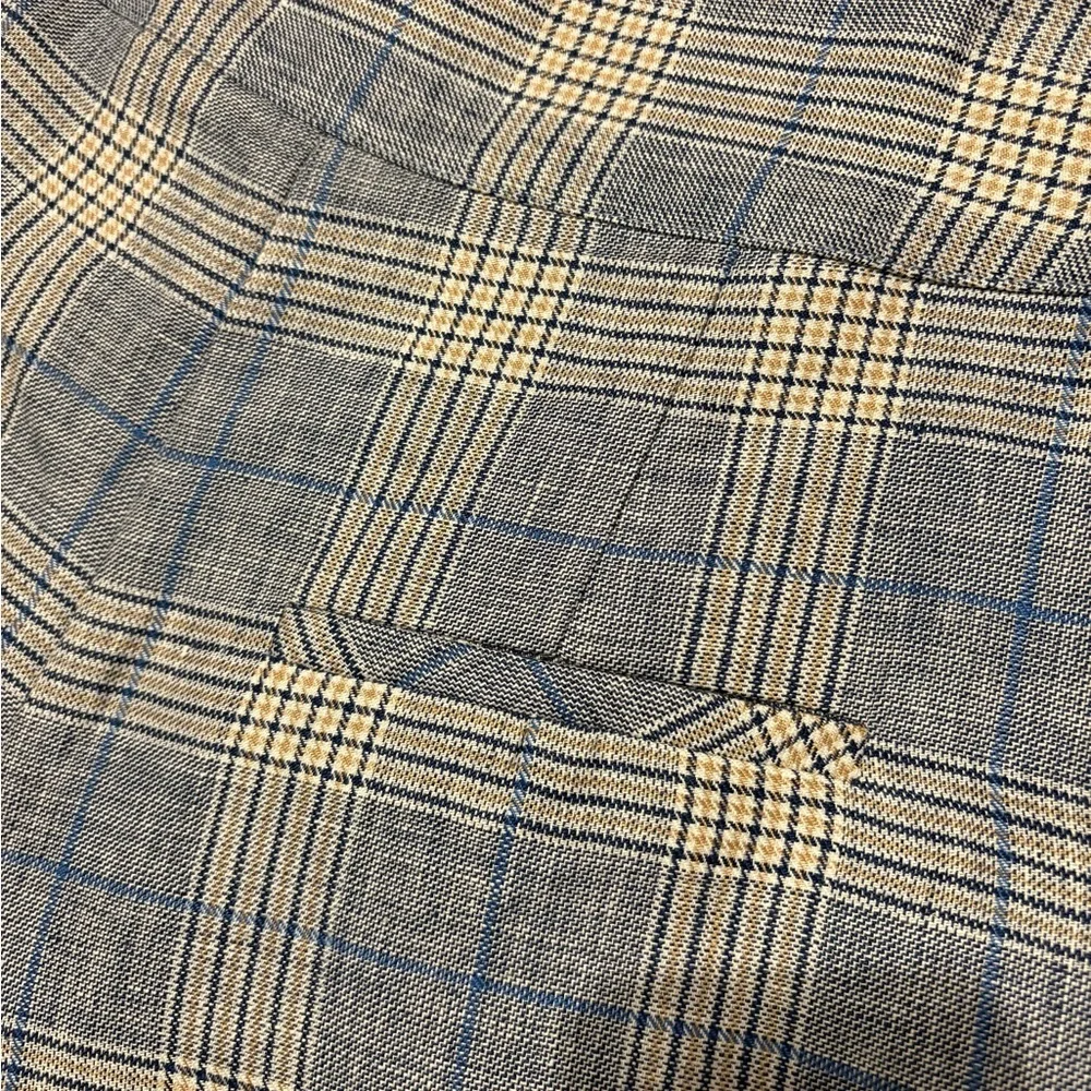 Veronica Beard High Waist Blue and White Plaid Shorts - Picture 8 of 8